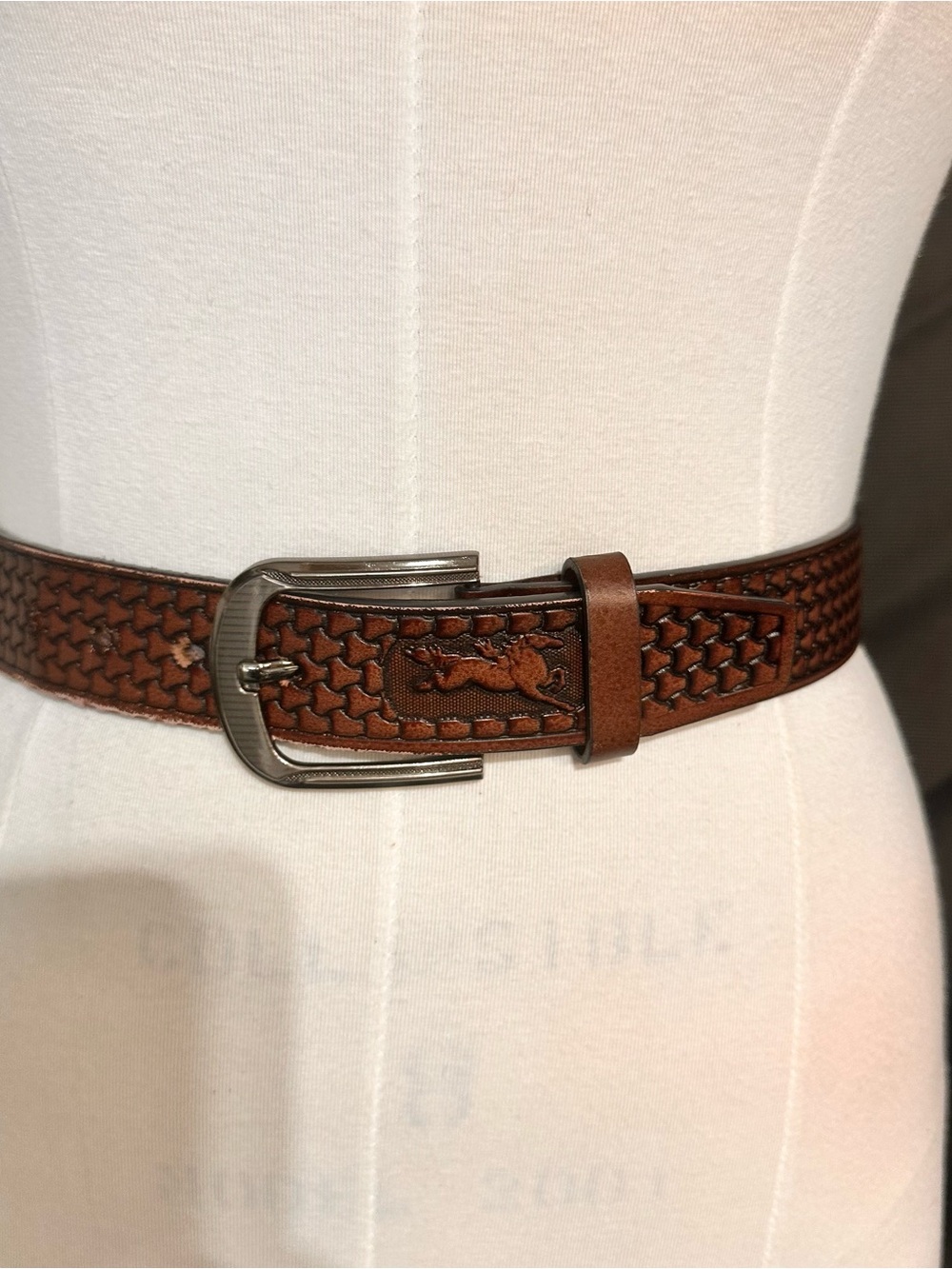 Brown Tooled Leather Men’s Belt Leather Western